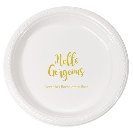 Personalized Hello Gorgeous Plastic Plates